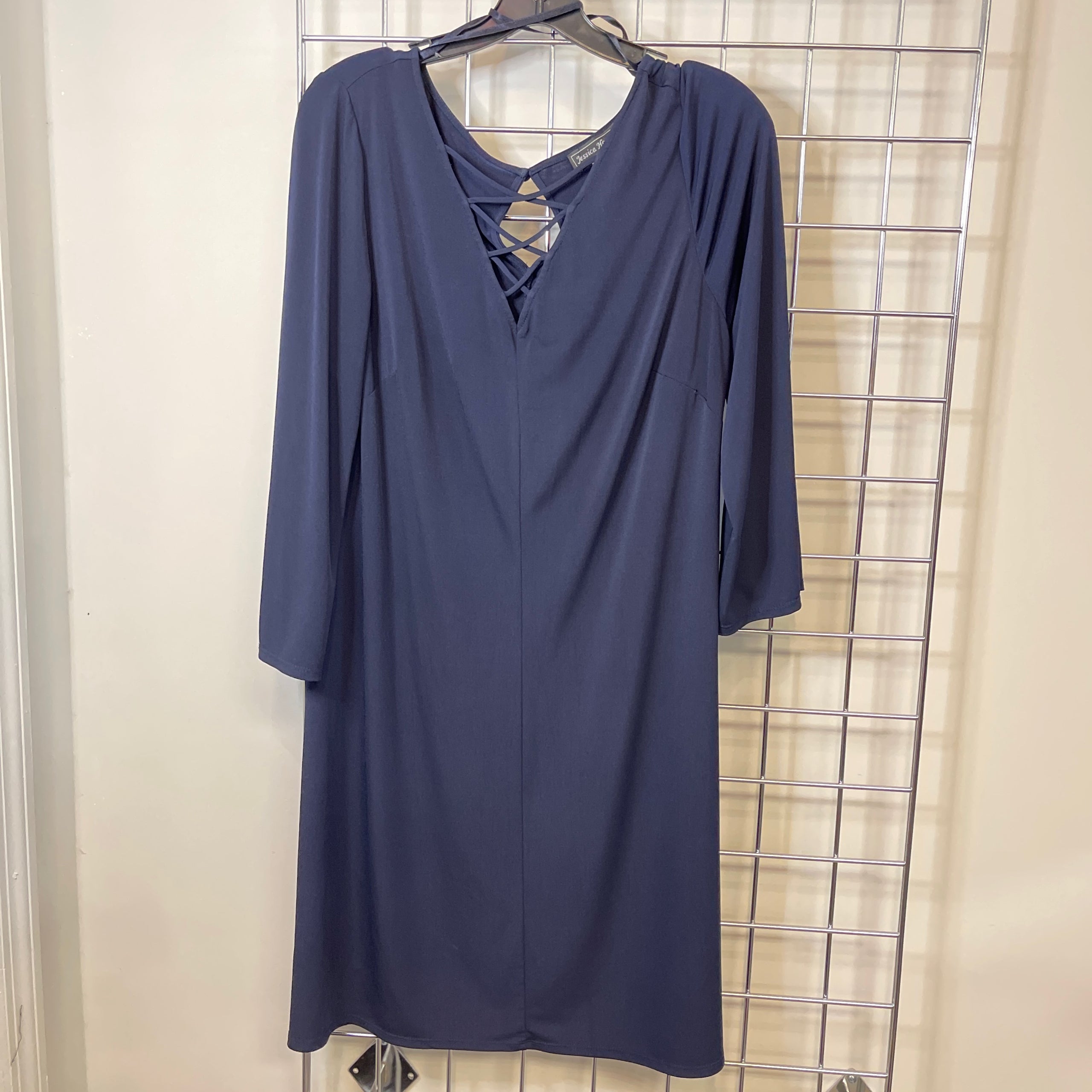 195461780 XL Navy Criss Cross Jersey Jessica Howard Womens