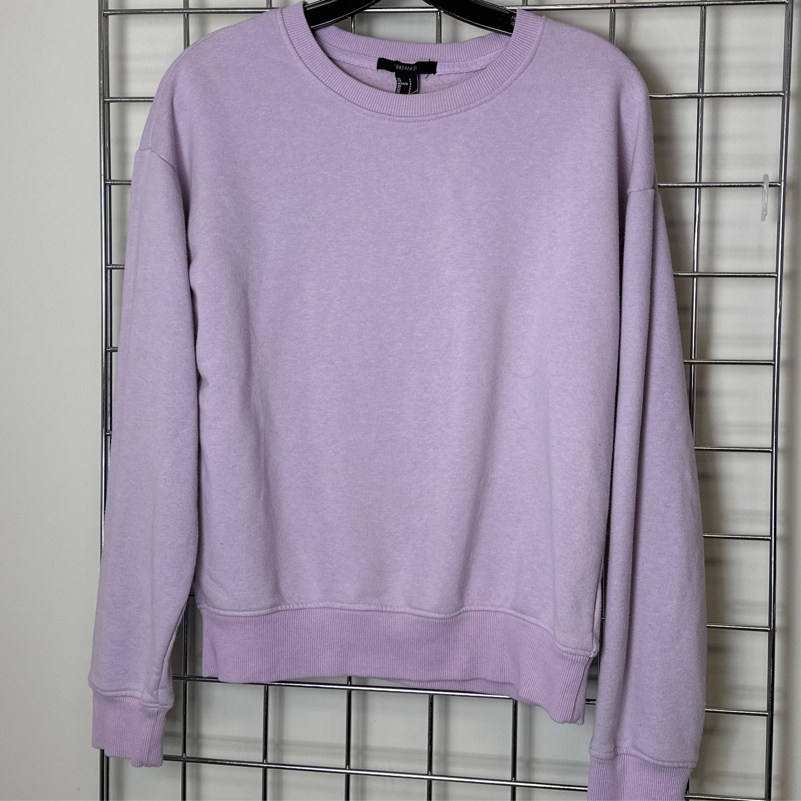 204308915 Sz S Lavender Crewneck Forever 21 Womens Long Sleeve Tops